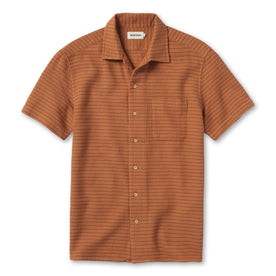 flatlay of The Short Sleeve Hawthorne in Rust Pickstitch Waffle