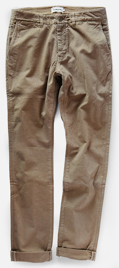 Flatlay photo of The Slim Foundation Pant in Organic Khaki