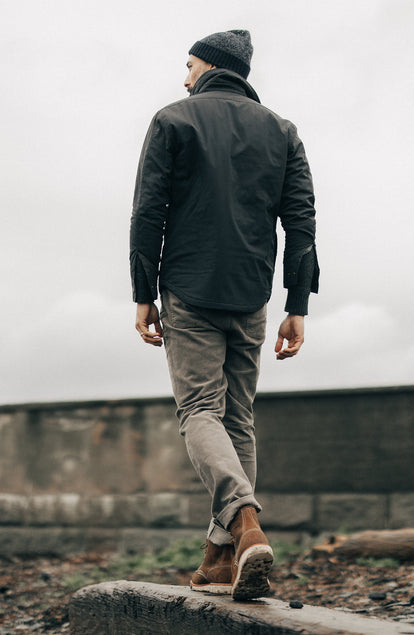 fit model in The Democratic All Day Pant in Morel Cord