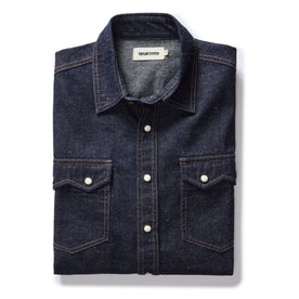 The Frontier Shirt in Rinsed Indigo Denim - featured image