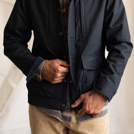 The Pathfinder Jacket in Dark Navy Dry Wax - featured image