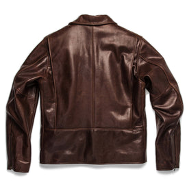 flatlay of the back of The Moto Jacket in Espresso Steerhide