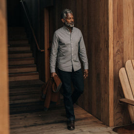 fit model walking in The Jack in Smoke Oxford