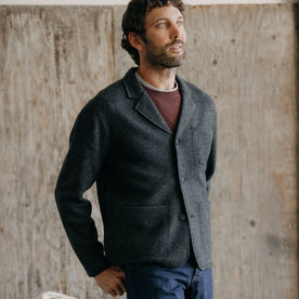 The Ridgewood Cardigan in Charcoal Birdseye Wool - featured image