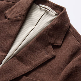 material shot of the lapel on The Sheffield Sportcoat in Dark Chestnut Moleskin